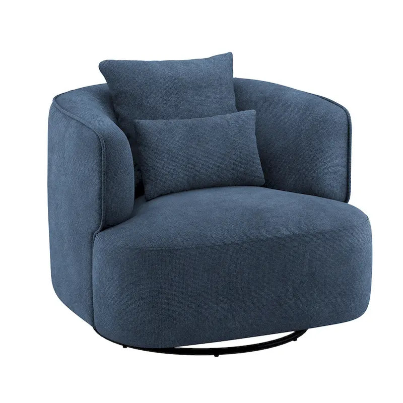 Fauteuil d'appoint pivotant moderne avec rotation à 360° et assise rembourrée