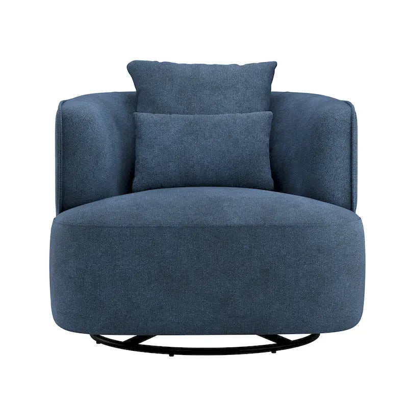 Fauteuil d'appoint pivotant moderne avec rotation à 360° et assise rembourrée