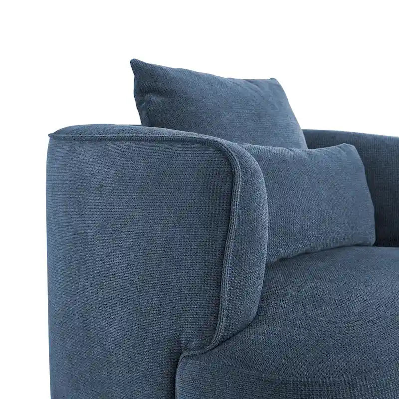Fauteuil d'appoint pivotant moderne avec rotation à 360° et assise rembourrée