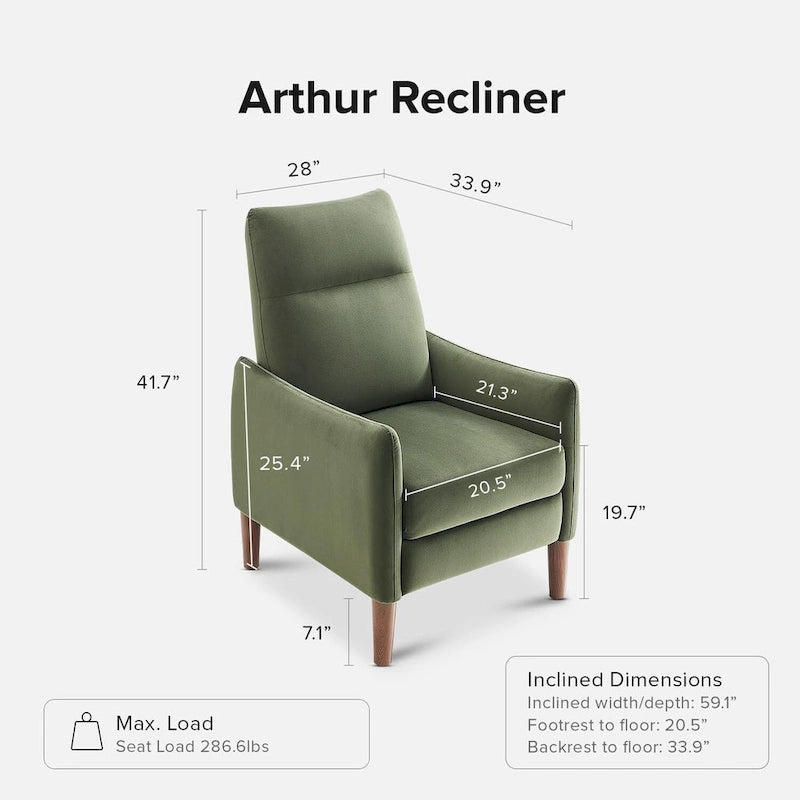 Fauteuil inclinable à dossier haut ergonomique avec repose-pieds rétractable