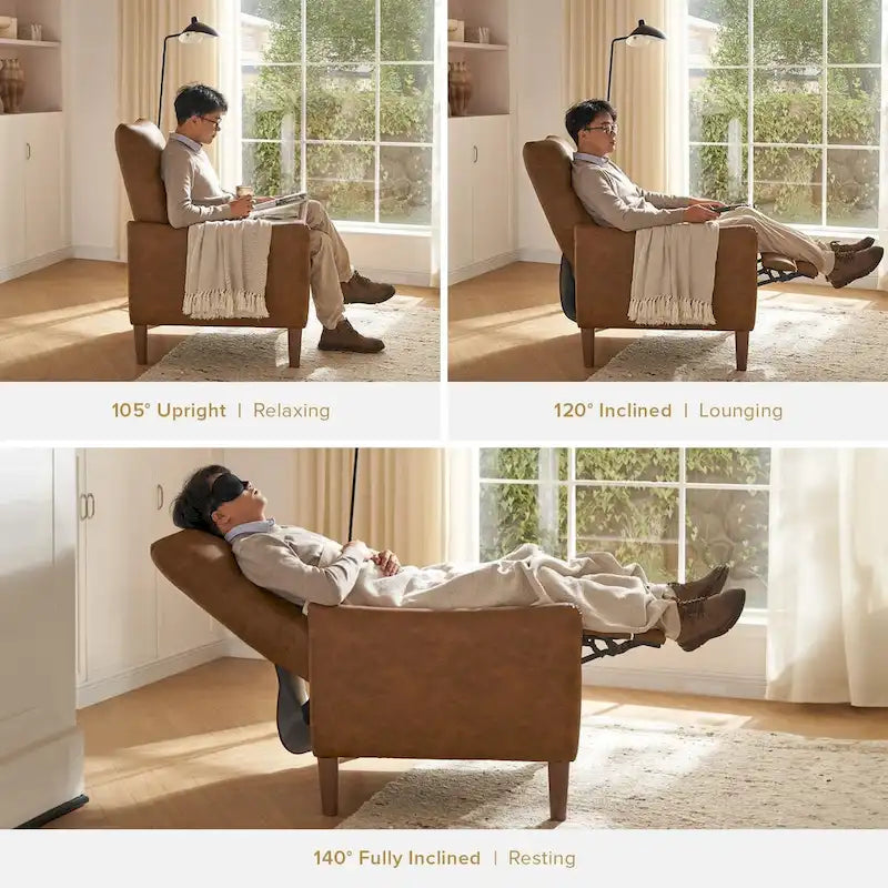 Fauteuil inclinable à dossier haut ergonomique avec repose-pieds rétractable