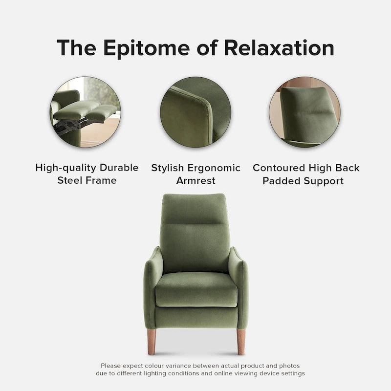 Fauteuil inclinable à dossier haut ergonomique avec repose-pieds rétractable