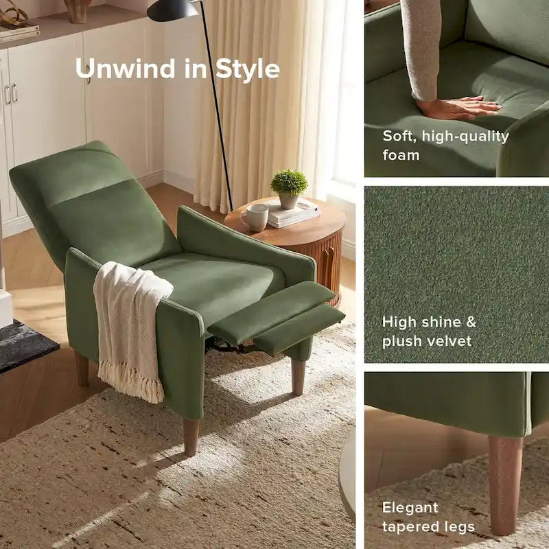 Fauteuil inclinable à dossier haut ergonomique avec repose-pieds rétractable