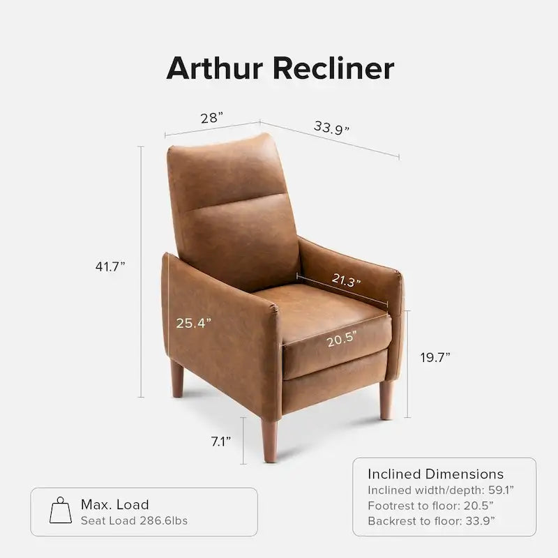 Fauteuil inclinable à dossier haut ergonomique avec repose-pieds rétractable