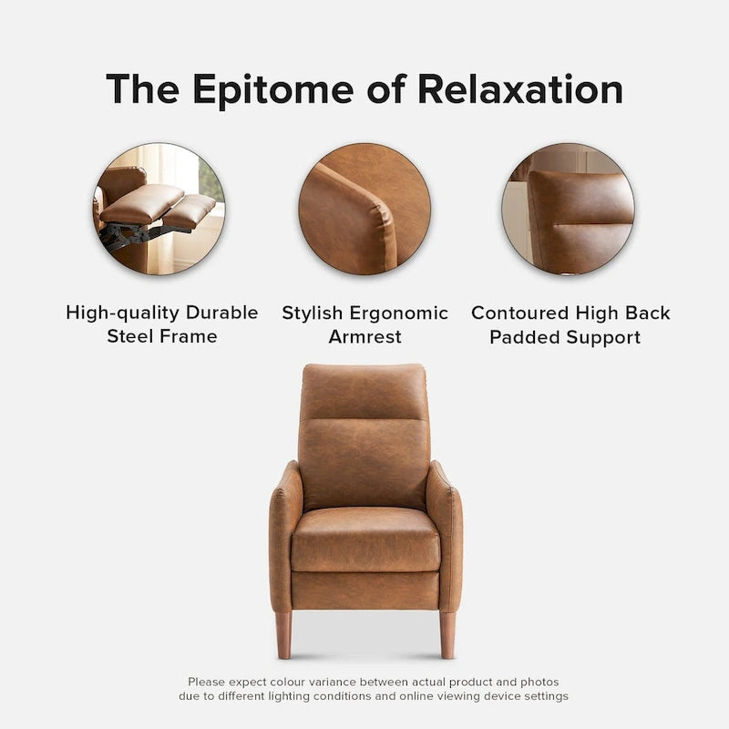 Fauteuil inclinable à dossier haut ergonomique avec repose-pieds rétractable