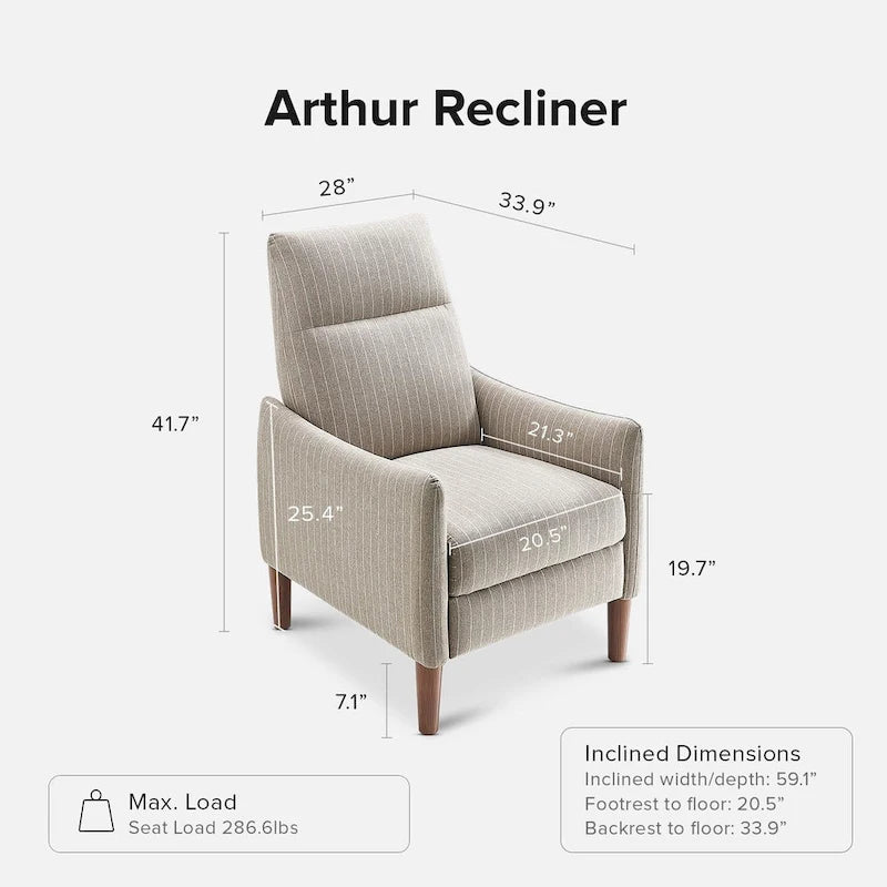 Fauteuil inclinable à dossier haut ergonomique avec repose-pieds rétractable