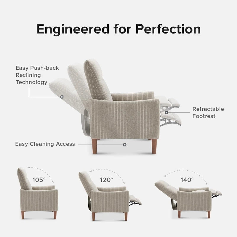 Fauteuil inclinable à dossier haut ergonomique avec repose-pieds rétractable