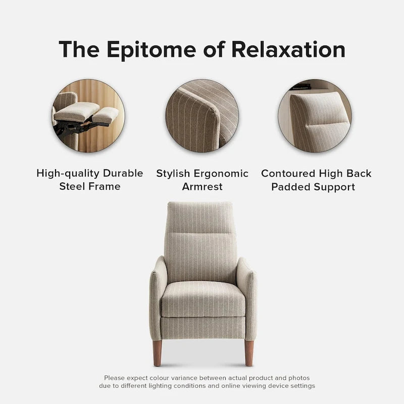 Fauteuil inclinable à dossier haut ergonomique avec repose-pieds rétractable