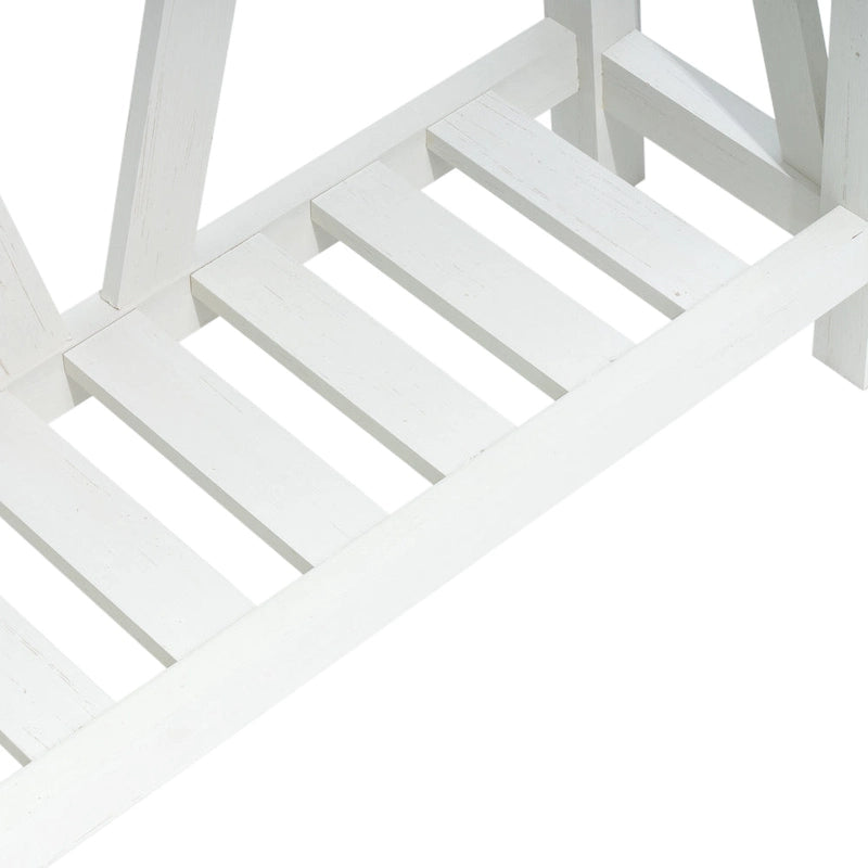 Console étroite avec étagère de rangement à lattes — Table d'entrée, de couloir et de canapé