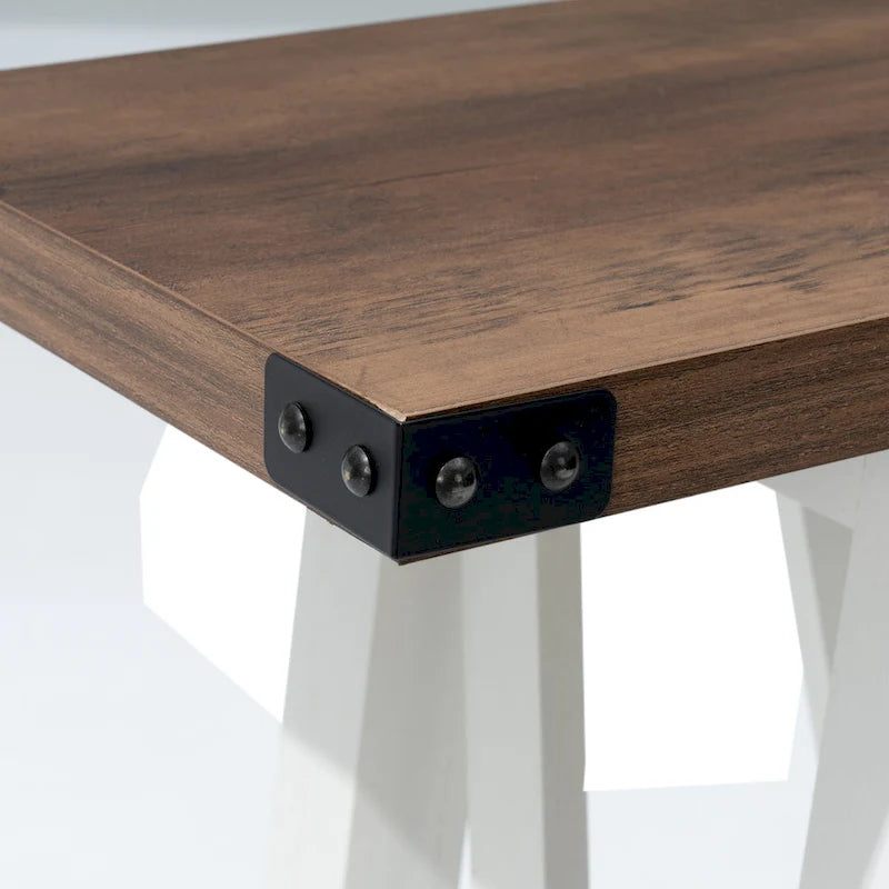 Console étroite avec étagère de rangement à lattes — Table d'entrée, de couloir et de canapé