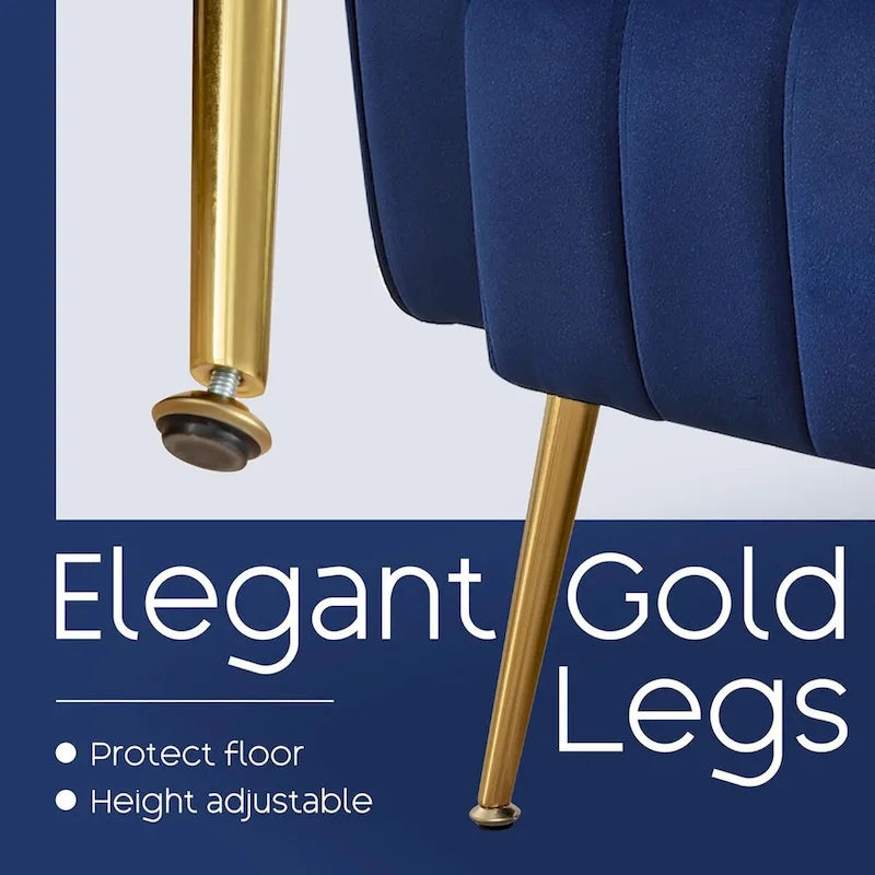 Fauteuil d'appoint dossier haut en velours avec coussin lombaire amovible