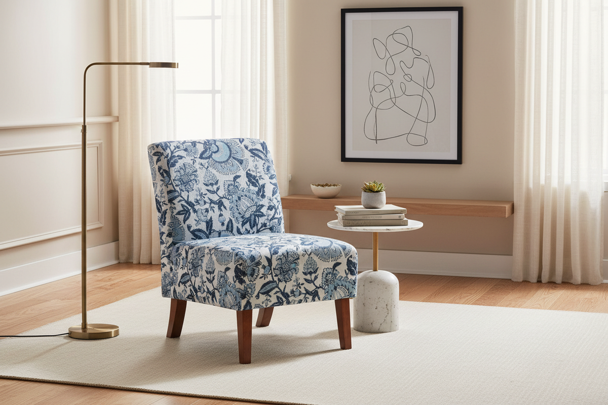 Blue Paisley Chair - Enriched Interior Scene