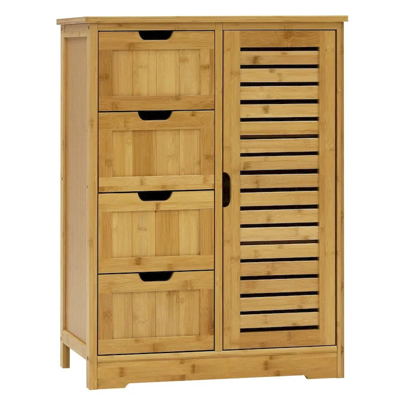 Meuble de rangement sur pied pour salle de bain VEIKOUS avec 4 tiroirs
