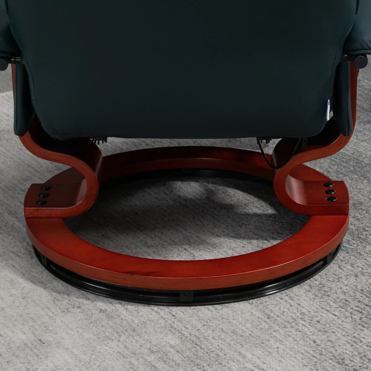 Fauteuil inclinable HomCom en similicuir avec base pivotante manuelle réglable et repose-pieds confortable et relaxant