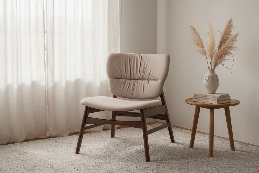 Mid-Century Accent Chair in Scandinavian Living Room